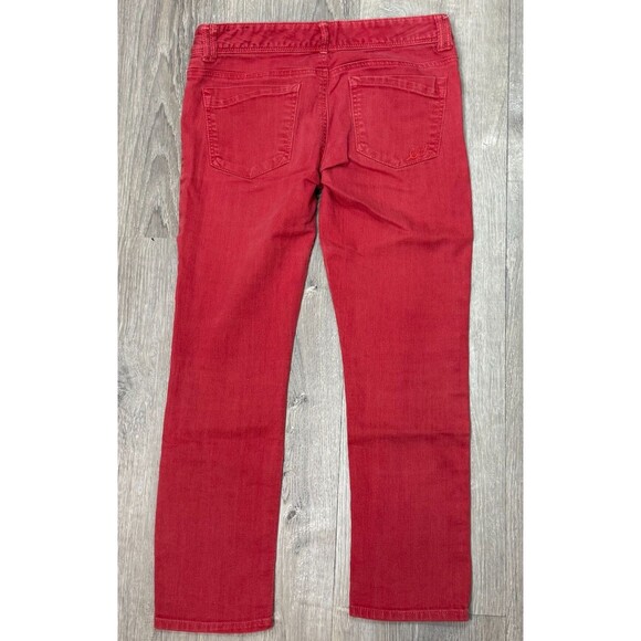 Express Crop Jeans Legging 4 Low Rise Skinny Stretch Jegging Red Coastal Preppy - Picture 2 of 5